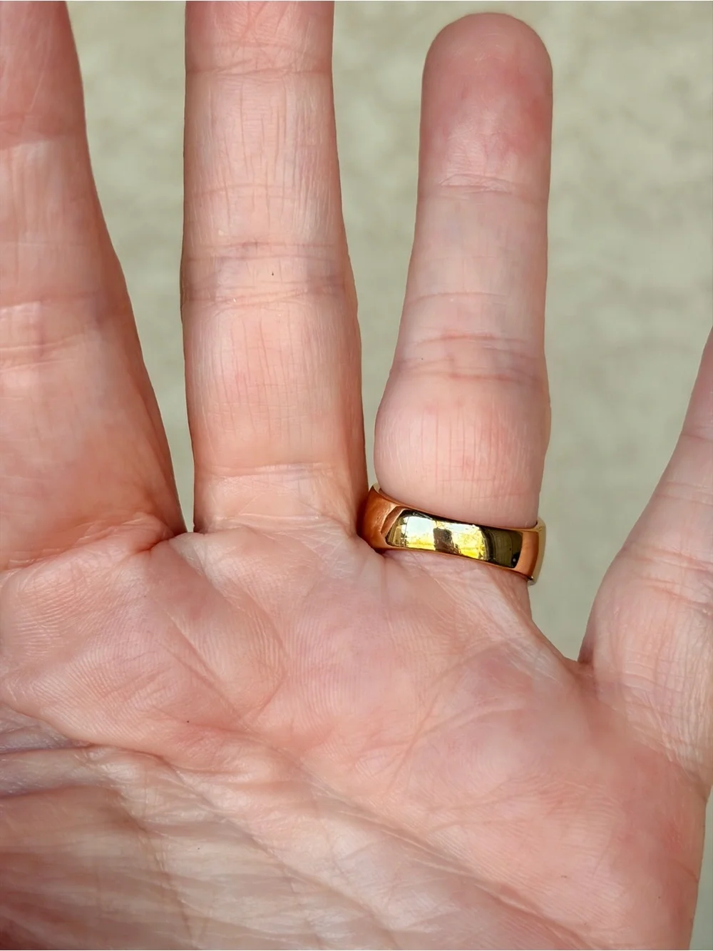 Gold-Tone Square Signet Ring - Bold Minimalist Style